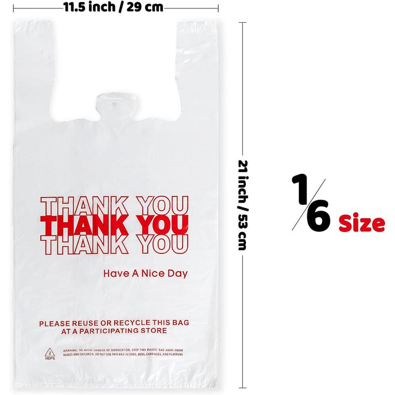 1000 Bags Thank You Plastic T-shirt Bags (1000 Count) (11.5