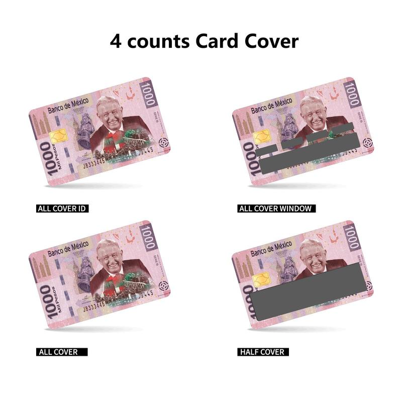 Credit Card Skin Sticker, 4 Counts set Ultra-thin Waterproof & Scratch Resistant Card Sticker, Personalized Bank Card Skin Protector for Outdoor Travel