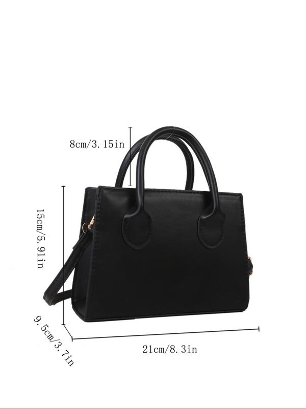 Women's Solid Color Zipper Shoulder Bag, Simple Plain Pu Leather Crossbody Bag for Daily Used, Casual Daily Commuting Bag, Girl Shopping Bag