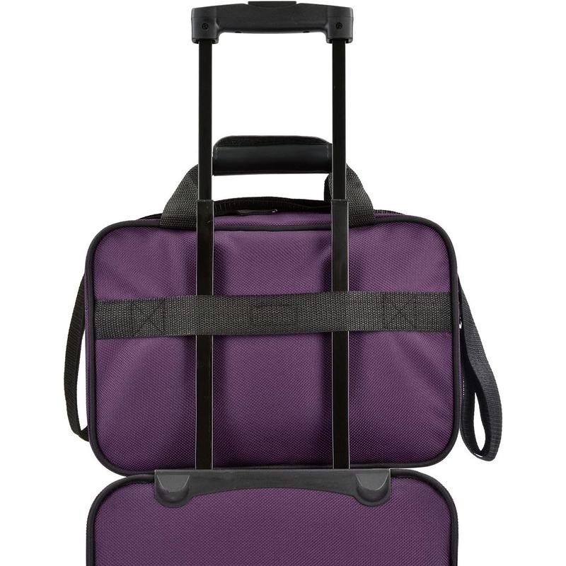 U.S. Traveler Rio Rugged Fabric Expandable Carry-on Luggage, Purple, Set