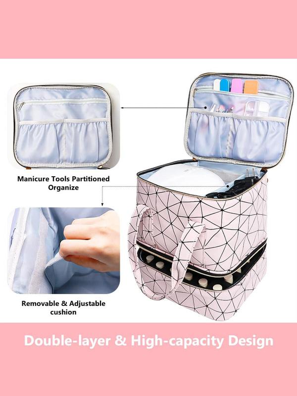 Double Layer Nail Polish Storage Bag, Portable Nail Polish Organizer, Durable Fashion Nail Care Solution for Nail Salon & Outdoor Use