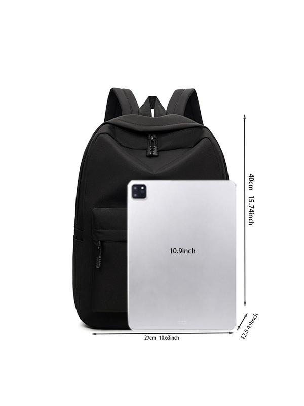 Casual Large Capacity Solid Color Backpack, Simple Fashion Outdoor Travel Computer Backpack, Multi-functional Bag for Daily Used