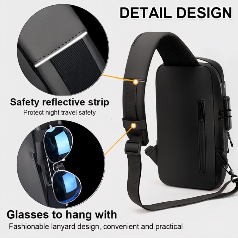 1pc Multi-functional Trendy Sling Bag With Password Lock, Travel Sport Chest Bag, Durable Crossbody Bag For Hanging Out & Daily Commute, Perfect For Men Women