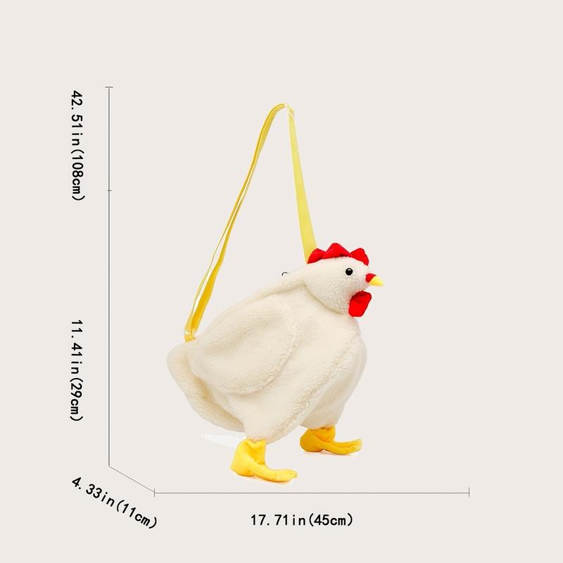 Plush Bag Women’s Purses Womens+wallets Across Body Bag for Women Travel Messenger Bag Plush Crossbody Bag Chicken Satchel Chicken Bag Korean Version Plush Material White Miss