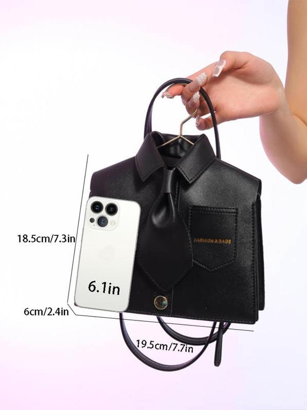 Women's Cute Shirt Design Novelty Bag, Fashionable PU Leather Shoulder Bag for Daily Used, Casual Trendy Versatile High-quality Daily Commuting Bag