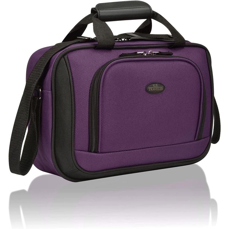 U.S. Traveler Rio Rugged Fabric Expandable Carry-on Luggage, Purple, Set