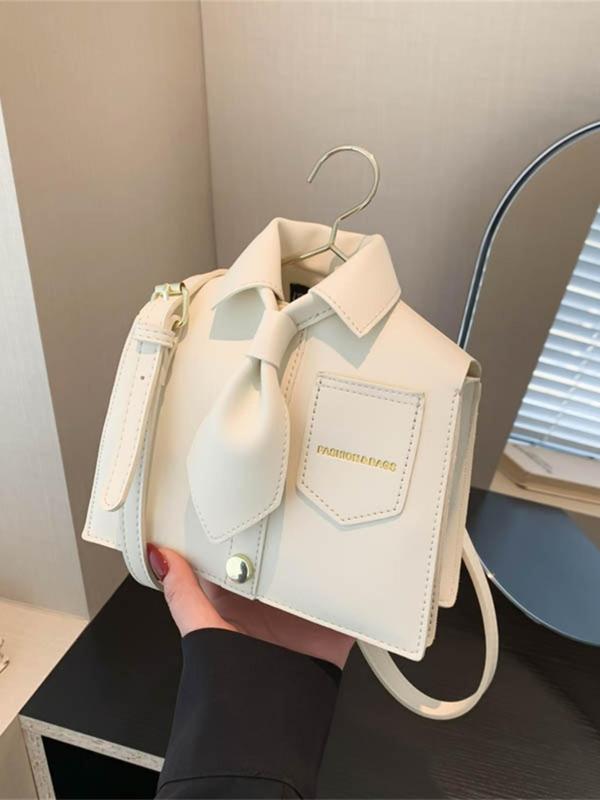 Women's Cute Shirt Design Novelty Bag, Fashionable PU Leather Shoulder Bag for Daily Used, Casual Trendy Versatile High-quality Daily Commuting Bag