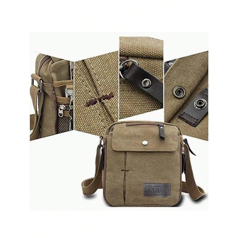 Men's Canvas Messenger Bag: Stylish Shoulder Bag With Multiple Pockets - Perfect For Outdoor Travel! Crossbody Bag Sling Bag Side Bag Square Bag For Holiday Travel Essentials School Bag For College Studnets Summer Gifts For Boyfriend Men Gifts