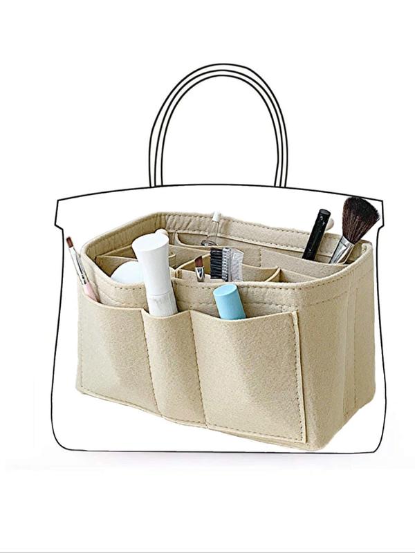 Simple Plain Bag Insert for Spring,  Casual Portable Large Capacity Cosmetic Storage Bag Insert, Versatile Storage Bag, Great for Skincare, Lotion, Cream