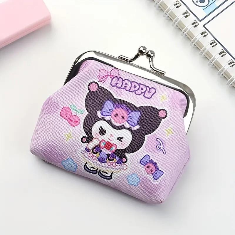 Cute Cartoon Pattern Oval coin Wallet, Kitty enclosed PU leather small wallet with cartoon anime design for girls, cartoon storage bag wallet, Best Gift for Girls