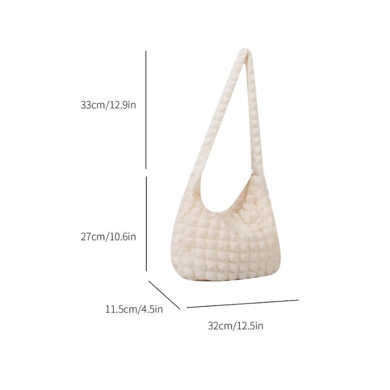 Beauty Cove  Soft Puff Cloud Wrinkle Detail Large Capacity Women Shoulder Bag Casual Commute Style, Korean Fashion