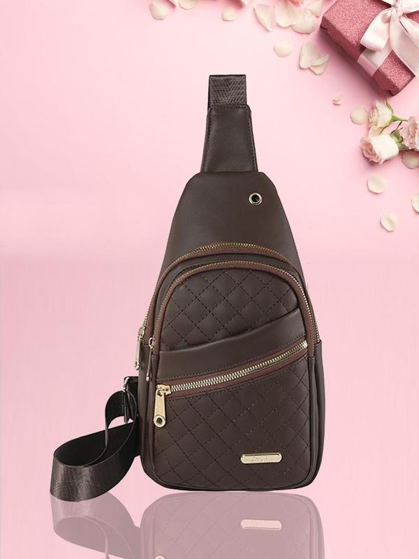 Women's Solid Color Quilted Fanny Pack As Gift, Fashionable Pu Leather Belt Bag for Daily Used, Casual Trendy Versatile High-quality Daily Commuting New Trend All-match Crossbody Bags