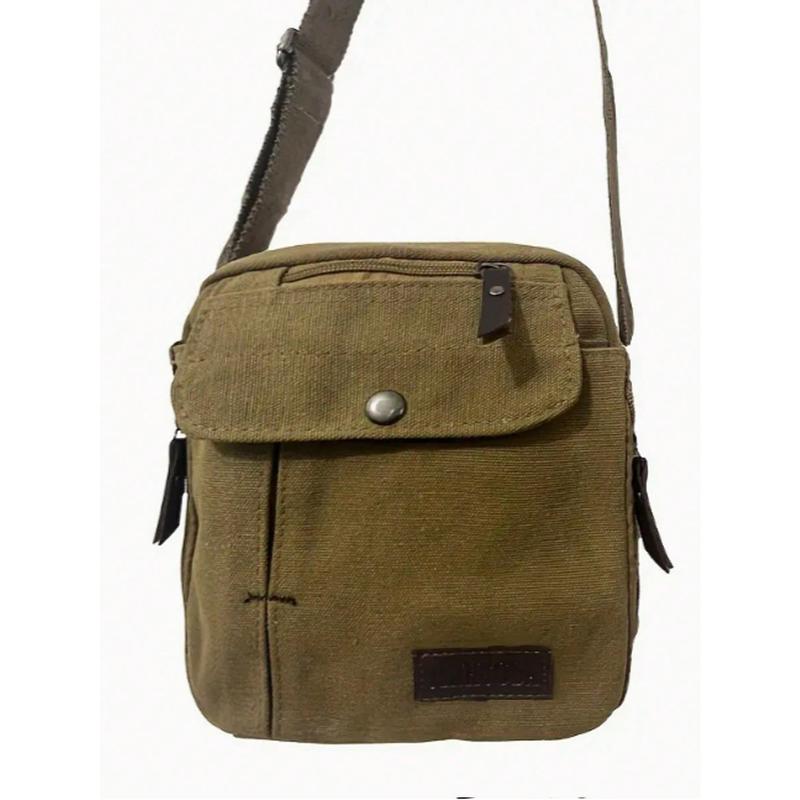 Men's Canvas Messenger Bag: Stylish Shoulder Bag With Multiple Pockets - Perfect For Outdoor Travel! Crossbody Bag Sling Bag Side Bag Square Bag For Holiday Travel Essentials School Bag For College Studnets Summer Gifts For Boyfriend Men Gifts