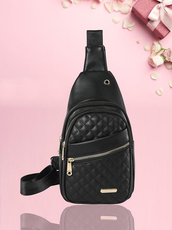 Women's Solid Color Quilted Fanny Pack As Gift, Fashionable Pu Leather Belt Bag for Daily Used, Casual Trendy Versatile High-quality Daily Commuting New Trend All-match Crossbody Bags