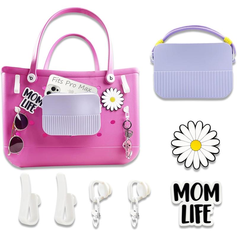 Bogg Bag Accessories Set - Compatible with various Bogg bag sizes. Can be used separately. Charms holder inserts for phone, bags, tote, Fits iPhone & Android phones, Bag Charms Decoration