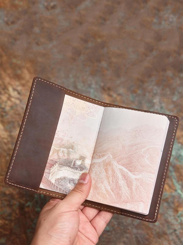 Leather Passport Holder, Multifunctional Document Cover, Creative Protective Cover for Air Ticket, Handmade Passport Holder, Travel Accessories