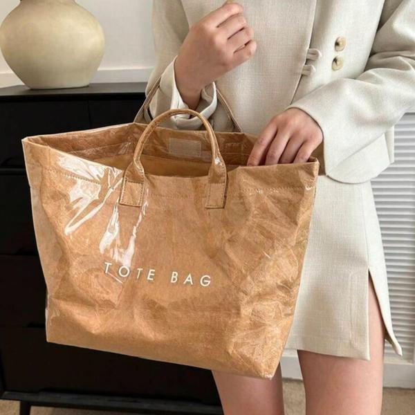 Women's Minimalist Letters Print Tote Bag, Large Capacity Shoulder Bag for Women & Girls, Casual Trendy Versatile All-match Daily Commuting Bag