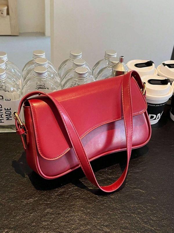 Women's Summer Outfits 2024 Plain Color Saddle Everyday Shoulder Bag & Crossbody Bag, Elegant Magnetic Closure Flap Saddle Bag for Daily & Back To School As Girlfriend Gifts, for Fall Fall Outfits