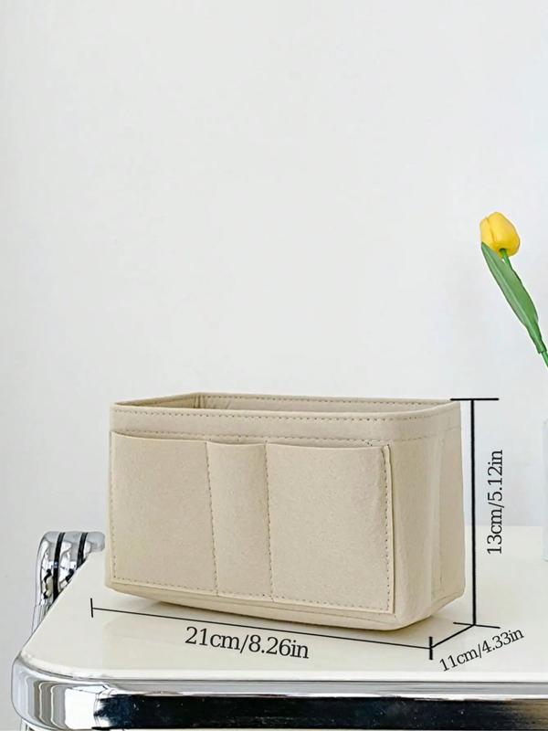 Simple Plain Bag Insert for Spring,  Casual Portable Large Capacity Cosmetic Storage Bag Insert, Versatile Storage Bag, Great for Skincare, Lotion, Cream