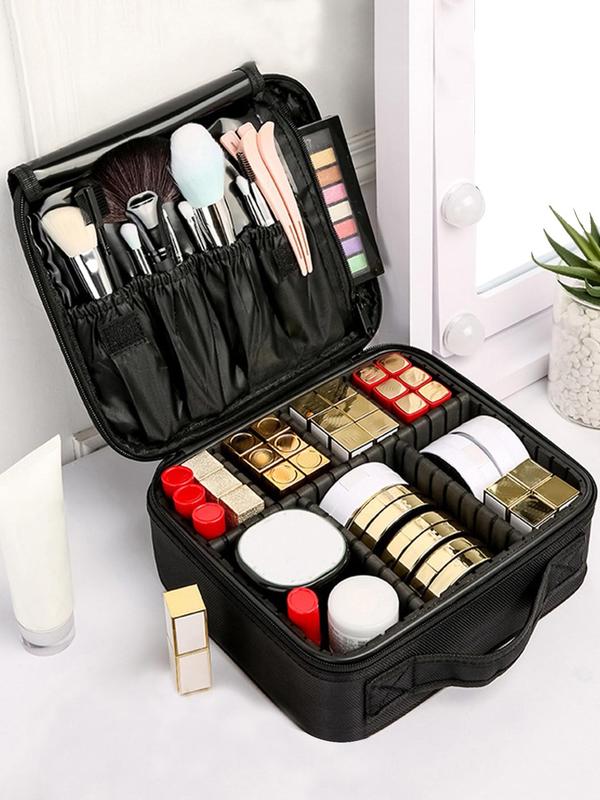 Large Capacity Cosmetic Case, Waterproof Travel Makeup Organizer, Professional Portable Handbag, Zipper Makeup Bag, Skincare Bag, Toiletry Bag