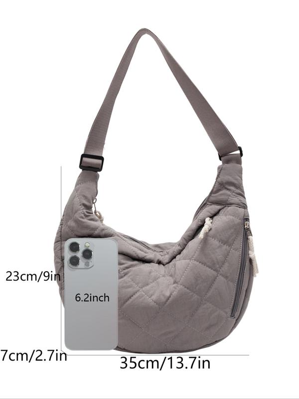 Women's Elegant Solid Color Quilted Design Crossbody Bag, Fashionable Knot Design Shoulder Bag for Daily Used, Casual Trendy Versatile High-quality Daily Commuting Bag