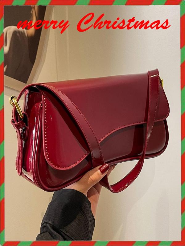 Women's Summer Outfits 2024 Plain Color Saddle Everyday Shoulder Bag & Crossbody Bag, Elegant Magnetic Closure Flap Saddle Bag for Daily & Back To School As Girlfriend Gifts, for Fall Fall Outfits