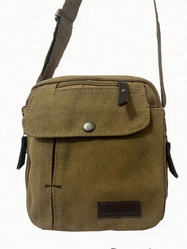 Men's Canvas Messenger Bag: Stylish Shoulder Bag With Multiple Pockets - Perfect For Outdoor Travel! Crossbody Bag Sling Bag Side Bag Square Bag For Holiday Travel Essentials School Bag For College Studnets Summer Gifts For Boyfriend Men Gifts