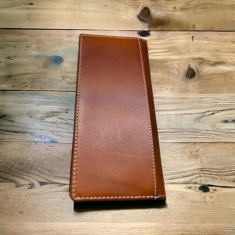 Mens Long Wallet Floral Cutout Layered Leather Brown Dark Brown Soft Leather Checkbook Style Cowboy Hand Crafted High End Mens Wallets Leather