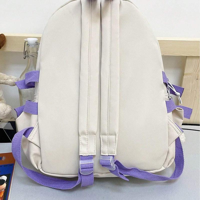 Women's Girls Casual Backpack Fashion School Bags with Cute Pendant Simple Style for Travel Outdoor Sport