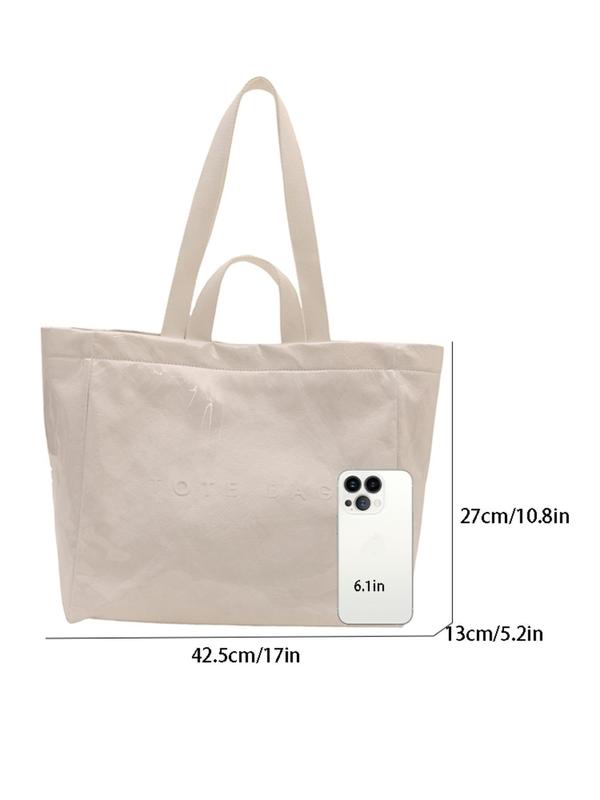 Fashionable Letter Pattern Tote Bag, Large Capacity Commuting Tote Bag, Casual Versatile Shoulder Bag for Women & Girls