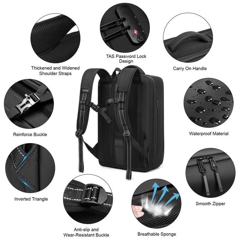 Zurligi Vacuum Backpack Travel - 70L Expandable Travel Backpack, Vacuum Compression Bag with Air Pump, for Laptop, Travel, Business, College, and Camping