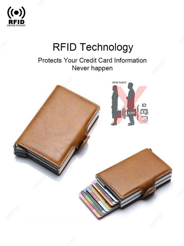 Men's Business Style Minimalist RFID Blocking Card Holder, Casual Trendy Trifold Wallet for Men, Fashionable Card Holder for Daily Use