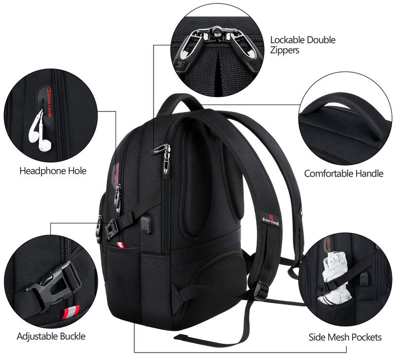 Laptop Backpack for Men Women, Business Travel Laptop Backpack with USB Charging Port, College Bag Daypack for Work, Business Computer Backpack Bag Fit 15.6 Inch Laptop