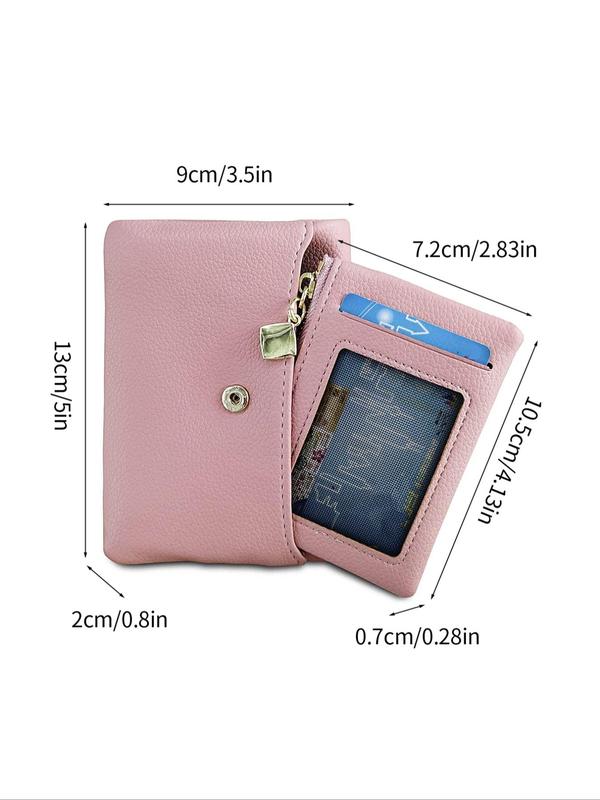 Women's Simple Plain Color Short Wallet,  Casual Versatile Zipper Wallet, Simple All-match Purse for Daily Life