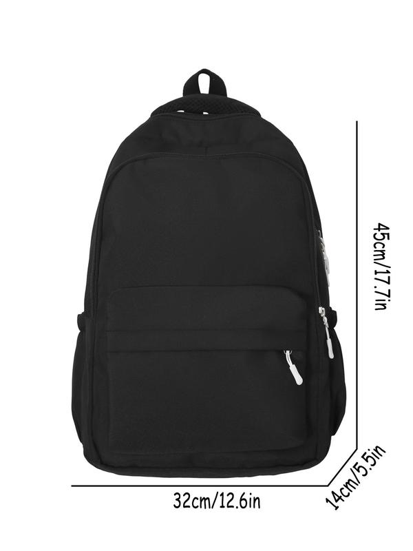 Casual Plain Zipper Backpack, Simple Versatile Computer Backpack for Women and Men, Fashion Backpack for Daily Used