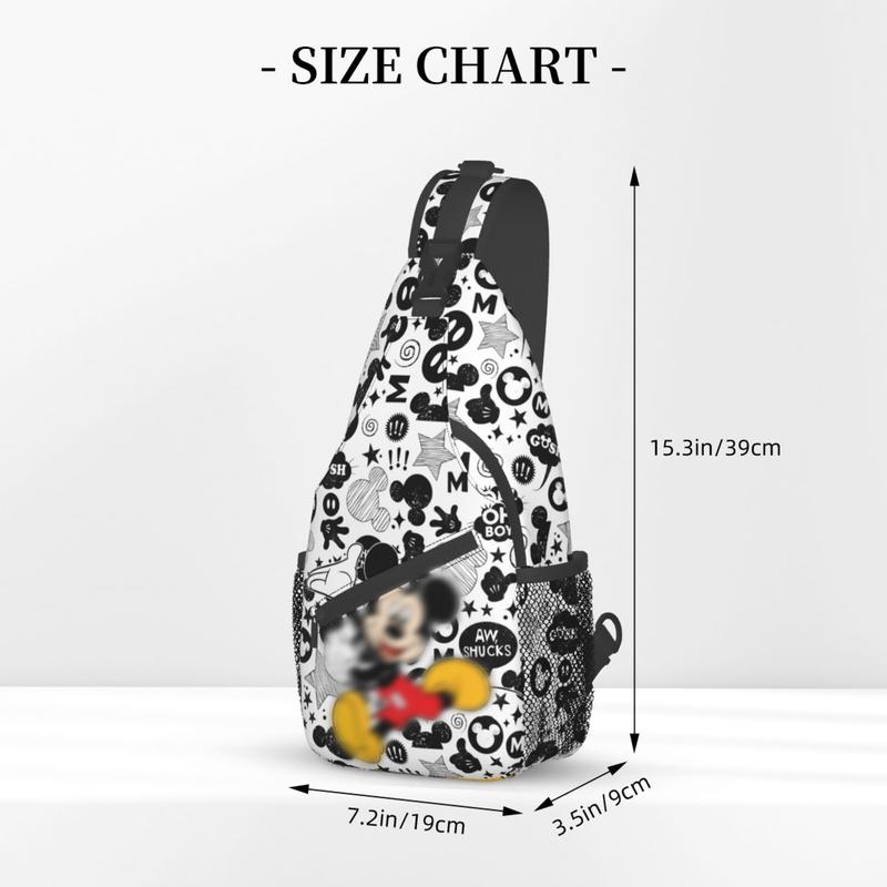 Mickey Mouse Sling Bag for Women Men Anime Crossbody Bag Backpack With Keychain Chest Bag Gifts