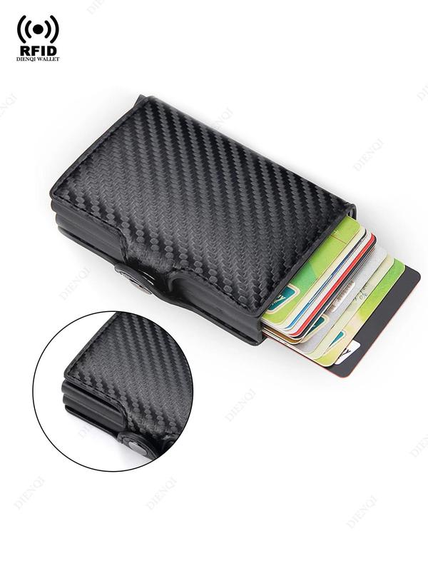 Men's Business Style Minimalist RFID Blocking Card Holder, Casual Trendy Trifold Wallet for Men, Fashionable Card Holder for Daily Use