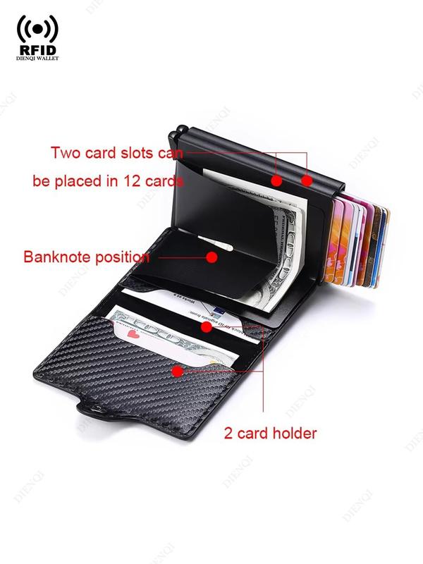 Men's Business Style Minimalist RFID Blocking Card Holder, Casual Trendy Trifold Wallet for Men, Fashionable Card Holder for Daily Use