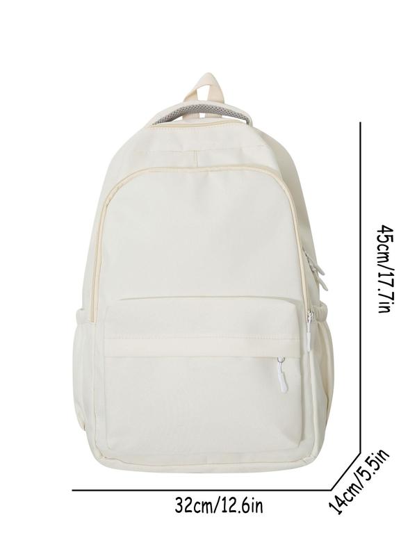 Casual Plain Zipper Backpack, Simple Versatile Computer Backpack for Women and Men, Fashion Backpack for Daily Used