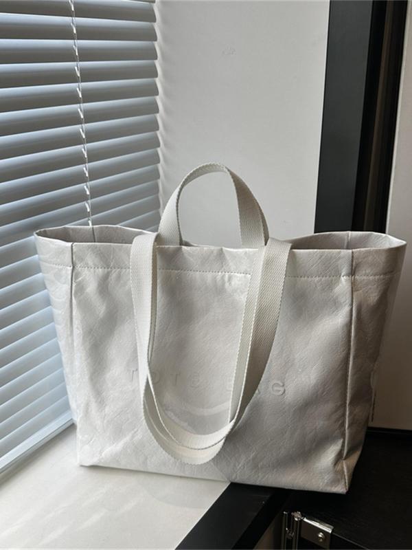 Fashionable Letter Pattern Tote Bag, Large Capacity Commuting Tote Bag, Casual Versatile Shoulder Bag for Women & Girls