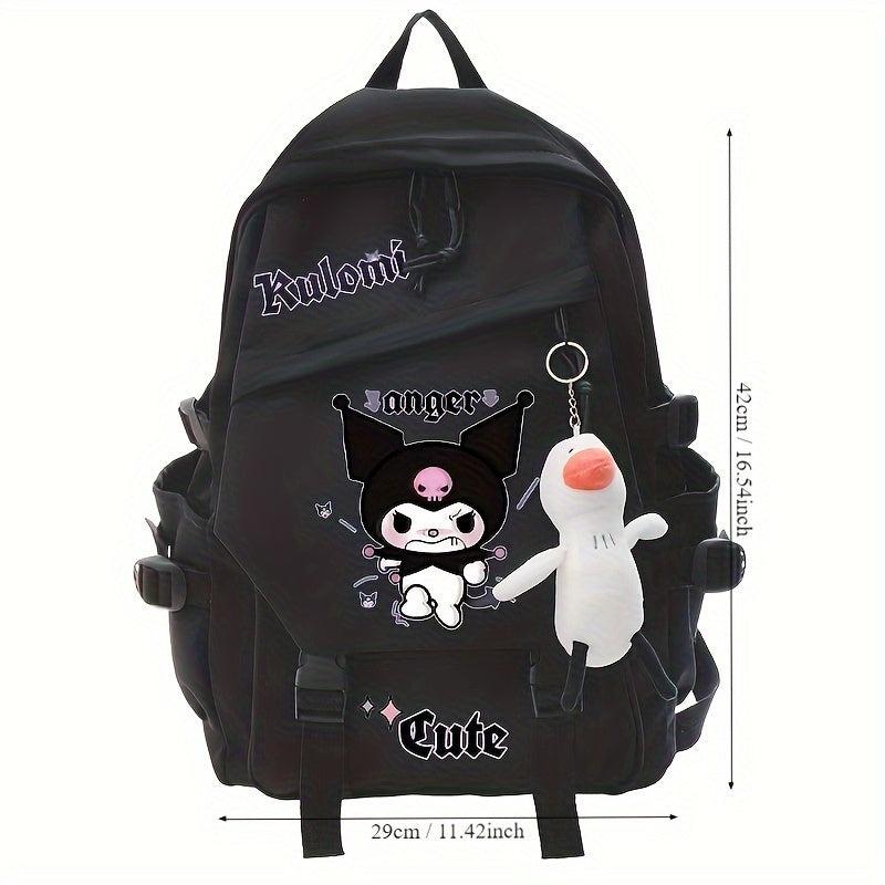 Sanrio Kuromi Backpack, Cute Cartoon Anime Schoolbag, Casual Outdoor Travel Sport Camping Rucksack