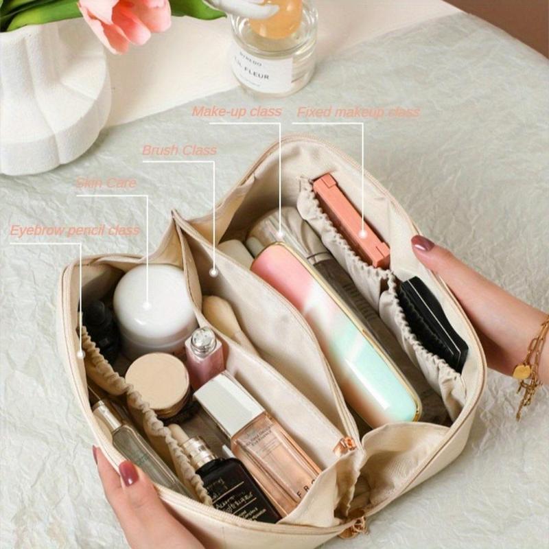 Large Capacity Makeup Bag, Portable Travel Cosmetic Storage Bag, Zipper Makeup Organizer Pouch, Versatile Storage Bag