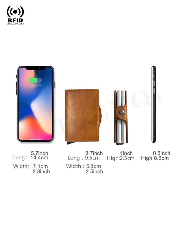 Men's Business Style Minimalist RFID Blocking Card Holder, Casual Trendy Trifold Wallet for Men, Fashionable Card Holder for Daily Use