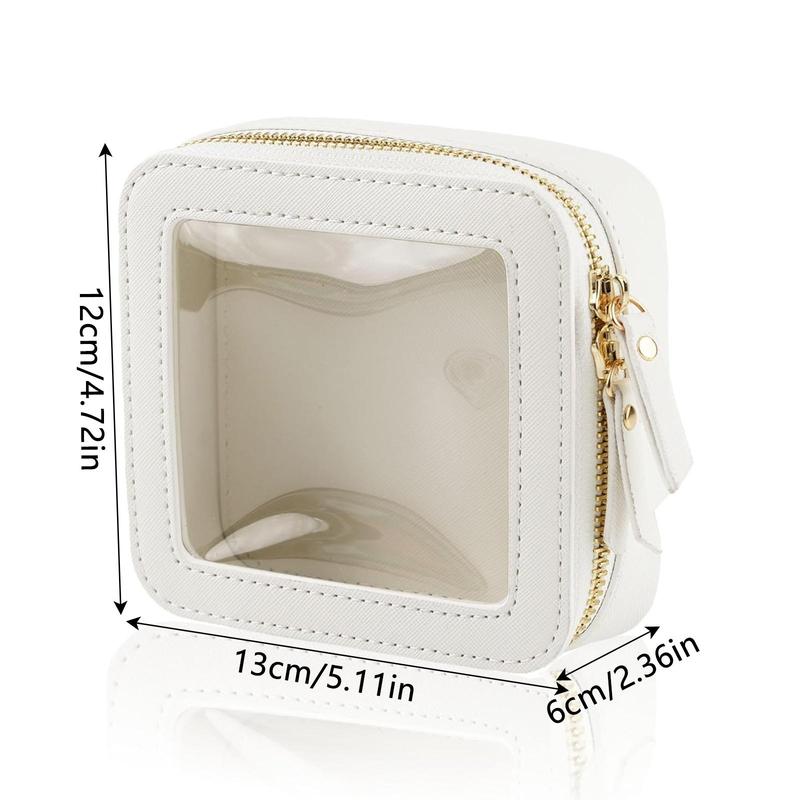 Clear Makeup Bag, Cute Small Travel Cosmetic Bag, Zipper Makeup Organizer Pouch with Visual Window for Women & Girls, Cute Girly Accessories for Vanity,  Pouch Organizer Travel Essentials, Summer Gift, Fall Decor