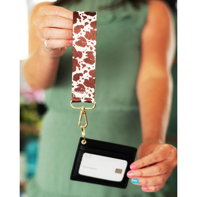 Cow Print Wristlet Strap