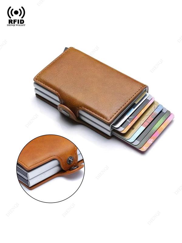 Men's Business Style Minimalist RFID Blocking Card Holder, Casual Trendy Trifold Wallet for Men, Fashionable Card Holder for Daily Use