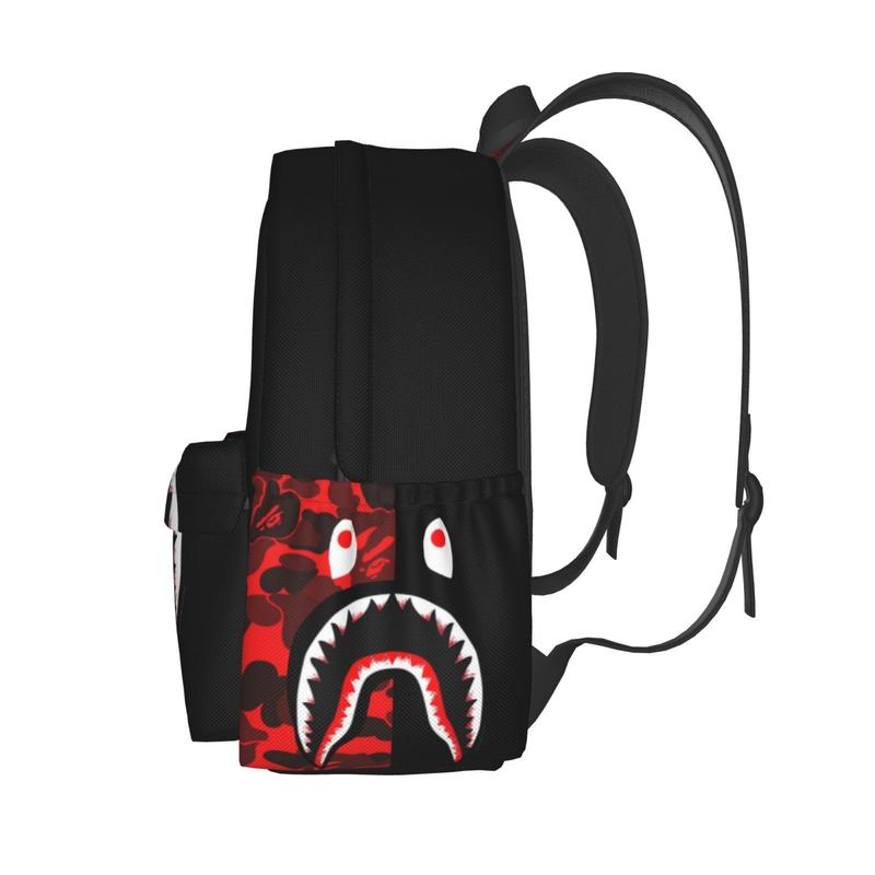 BAPE Shark Backpack  Game Casual Backpack   Portable Multifunction Bag   Anime Cartoon Backpack