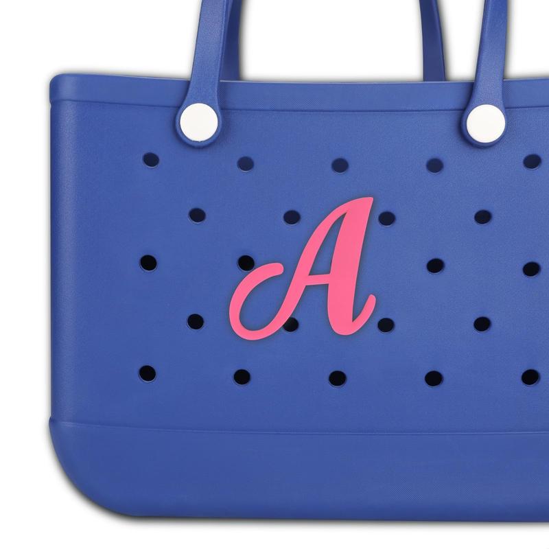 Bag Charms for Bogg Bag Accessories Decorative Bogg Bag Charms Insert Alphabet Lettering for Beach Tote Rubber Beach Bag Accessories Pink