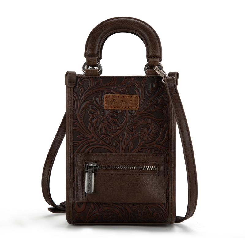 Montana West [MegaLive] PU Leather Trendy Debossed Crossbody Bag with Top Handle