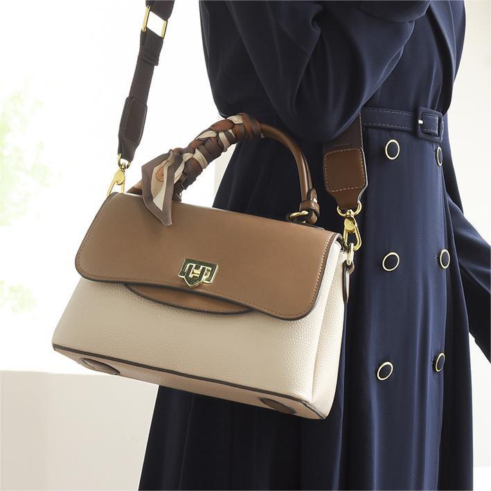 E71-New women's crossbody bag, small square bag, soft leather large capacity shoulder bag, letter printed handbag